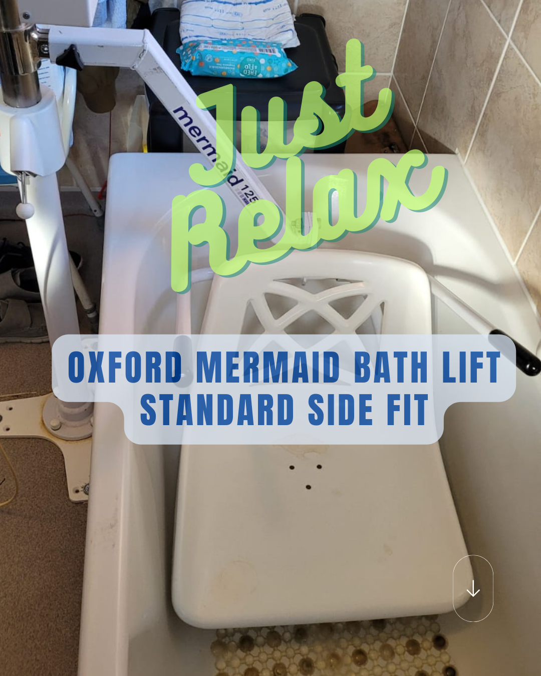 Oxford Mermaid Electric Bath Hoist with Standard Seat (Side Fit)
